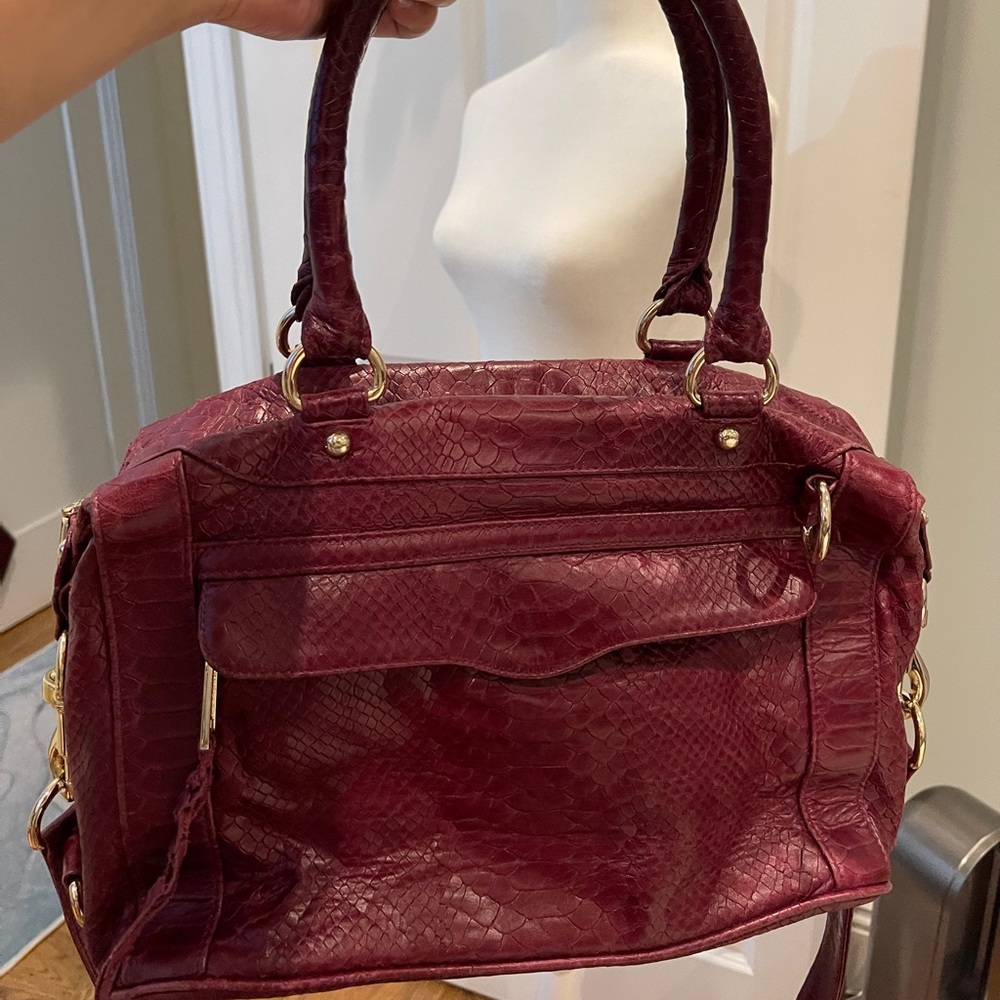 Rebecca Minkoff burgundy Morning After satchel handbag
